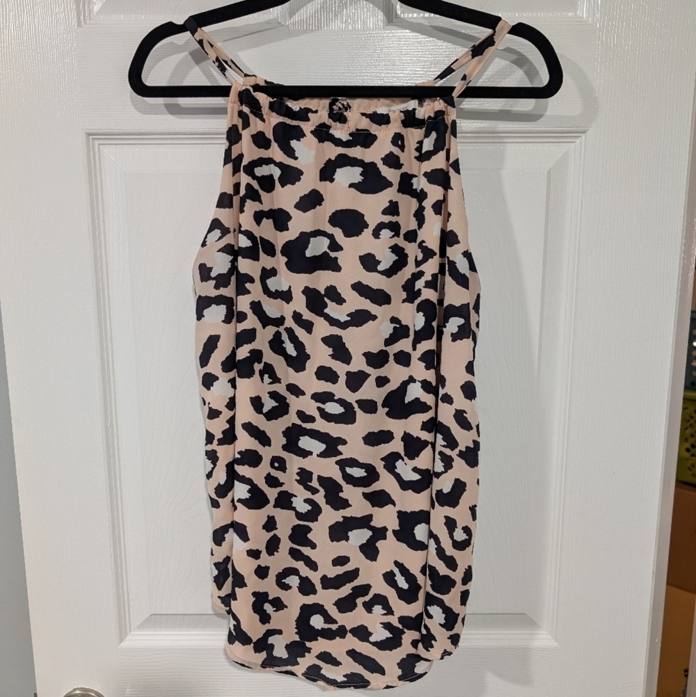 Maurices Leopard Print Halter Sleeveless Blouse in Size XL